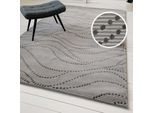 Teppich OTTO HOME "Adlee", grau, B:200cm H:12mm L:290cm, Polyester, Teppiche, Teppich, Kurzflorteppich, gewebt, geometrisch, Wohnzimmer, modern, Punkte