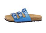 Pantolette LICO "Pantolette Bioline Flower", Damen, Gr. 36, blau, Synthetik, Schuhe Damenschuh Schlappen Pantolette Sommerschuh