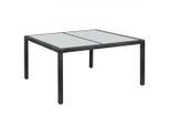 vidaXL Gartentisch Schwarz 150x90x75 cm Poly Rattan