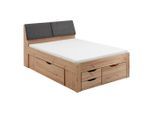 Boxxx Stauraumbett, Eiche Artisan, Holzwerkstoff, 5 Schublade(n) Schubladen, 140x200 cm, gepolstertes Kopfteil, mit Schubkästen, in verschiedenen Größen erhältlich, Schlafzimmer, Betten, Stauraumbetten