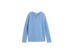 TOM TAILOR Damen Strickpullover aus Baumwolle, blau, Uni, Gr. M