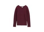 TOM TAILOR Damen Strickpullover aus Baumwolle, rot, Uni, Gr. XS