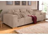 Big-Sofa HOME AFFAIRE "Neapel", beige, B:290cm H:80cm T:118cm, Luxus-Microfaser (100% Polyester);Luxus-Microfaser Lederoptik (100% Polyester), Sofas, Big-Sofa, mit vielen losen Kissen, in 2 Bezugsqualitäten