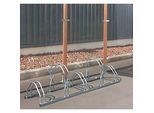 Fahrradständer Mottez, 2 Ebenen, für 5 Fahrräder mit Reifenbreite bis 55 mm, B 390 x T 1600 x H 440 mm, Stahl, metallgrau