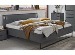 Futonbett WIMEX "Tilburg in verschiedenen Breiten erhältlich, inkl. LED Beleuchtung", schwarz (grafit, absetzung schwarz, grafit, absetzung schwarz, grafit, absetzung schwarz), B:148cm H:93cm L:210cm, Betten, Futonbett, Bett mit Metallkufe