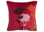 Dekokissen TOM TAILOR HOME "Flowers", rot, B:45cm L:45cm, Obermaterial: 100% Polyester, Dekokissen_Sitzkissen_Kissenhüllen, aus weichem Velvet