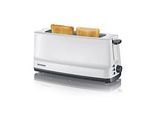 SEVERIN Automatik-Langschlitztoaster, 800 W, Brotscheibenzentrierung, Brötchen-Röstaufsatz, Defroster/Aufwärmen, grau/weiss, Kunststoff