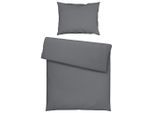 Novel Bettwäsche , Anthrazit , Textil , Uni , 140x200 cm , pflegeleicht, atmungsaktiv, schadstoffgeprüft , Heimtextilien, Bettwäsche & Leintücher, Bettwäsche, Satin-Bettwäsche