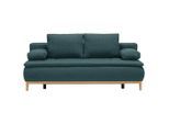Carryhome Boxspringsofa , Petrol , Holz , Buche , massiv , Füllung: Schaumstoff,Schaumstoff , 202x78-93x100 cm , Stoffauswahl, Schlafen auf Sitzhöhe , Wohnzimmer, Sofas & Couches, Schlafsofas, Schlafsofas mit Bettkasten
