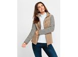 Fleecejacke INSPIRATIONEN, Damen, Gr. 36, beige (sand, meliert), 100% Polyester, Futter:60% Baumwolle, 40% Polyester, Ärmel:20% Wolle, 70% Polyacryl, 10% Polyamid, meliert, Jacken Fleecejacke