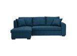 Xora Ecksofa, Blau, Kunststoff, 3-Sitzer, Füllung: Schaumstoff, Ottomane links, L-Form, 238x158 cm, Made in EU, Liegefunktion, seitenverkehrt erhältlich, Rücken echt, Wohnzimmer, Sofas & Couches, Wohnlandschaften, Ecksofas