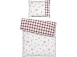Esposa Wendebettwäsche , Rot, Weiß , Textil , Abstraktes , 140x200 cm , Oeko-Tex® Standard 100 , pflegeleicht, atmungsaktiv, schadstoffgeprüft, weiche und anschmiegsame Oberfläche , Heimtextilien, Bettwäsche & Leintücher, Bettwäsche, Wendebettwäsche