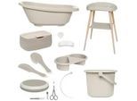 Bebe Jou Babybadeset , Taupe , Kunststoff , 8-teilig , 79.5x40 cm , Pflegen, Baden, Babybadewannen
