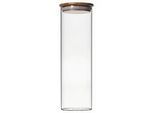 Homeware Profession. Vorratsdose , Hellbraun , Glas , Bambus , 2 l , rund , 31 cm , Lfgb , hitzebeständig , Küchenzubehör, Vorratsbehälter, Vorratsdosen
