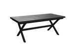 Amatio Gartentisch , Anthrazit, Dunkelgrau , Metall, Keramik , rechteckig , X-Form , 100x76x200-260 cm , ausziehbar , Gartenmöbel, Gartentische, Gartentische ausziehbar