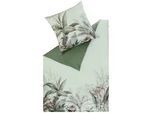 Schöner Wohnen Wendebettwäsche , Grün, Hellgrün, Salbeigrün , Textil , Blätter , 140x200 cm , pflegeleicht, hautfreundlich, schadstoffgeprüft, samtiger Griff, weiche und anschmiegsame Oberfläche , Heimtextilien, Bettwäsche & Leintücher, Bettwäsche, Wendebettwäsche