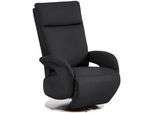 Cantus Relaxsessel , Schwarz , Leder , Echtleder , Color-Finish-Leder , 70x108x80 cm , Goldenes M , Fußauswahl, Lederauswahl, Stoffauswahl, Relaxfunktion, Sitzfläche 360° drehbar, inklusive Armlehnen , Wohnzimmer, Sessel, Ledersessel