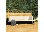 vidaXL 3-tlg. Garten-Sofagarnitur mit Auflagen Poly Rattan Schwarz
