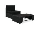 vidaXL 2-tlg. Garten-Lounge-Set Poly Rattan Schwarz