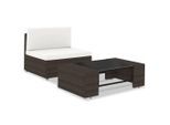 vidaXL 2-tlg. Garten-Lounge-Set Poly Rattan Braun