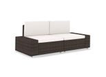 vidaXL Modulares 2-Sitzer-Sofa Poly Rattan Braun