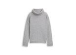 TOM TAILOR Damen Loose Fit Sweatshirt mit Rollkragen, grau, Meliert, Gr. M