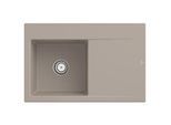 Villeroy und Boch Subway Style 45 Flat Einbauspüle 334801AM links, mit Ablaufgarnitur, Handbetätigung, almond CeramicPlus, 78 x 51 cm