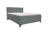 Xora Boxbett , Grau , Textil , Kiefer , massiv , H3 , Höhe ca. 28 cm , 140x200 cm , Bettkasten, gepolstertes Kopfteil, Topper durchgehend, in verschiedenen Größen erhältlich , Schlafzimmer, Betten, Boxspringbetten