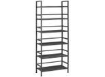 PBJ Schuhregal, Grau, Metall, 6 Fächer, 59x144x30 cm, Garderobe, Schuhaufbewahrung, Schuhregale