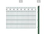 Doppelstabmattenzaun ARVOTEC "EXCLUSIVE 100 zum Einbetonieren "Karo" mit Zierleiste", grün (dunkelgrün), H:100cm, Kunststoff, Stahl, Zaunelemente, Zaunhöhe 100 cm, Zaunlänge 2 - 60 m