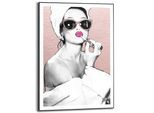 Poster REINDERS "Lipstick Beauty", rosa (farbe bild(er): rosa), B:50cm H:70cm T:1,6cm, Bilder, Poster, Schlafzimmer - Frau - Sonnebrille - Rosa - MDF - Fashion - 50x70 cm