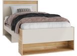 Stauraumbett FORTE, beige (mauvella eiche, sand, mauvella eiche, sand, mauvella eiche, sand), B:100cm H:96,3cm L:210,8cm, Betten, Stauraumbett, inklusive Schubkasten, in 2 Größen erhältlich