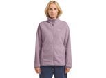 Fleecejacke JACK WOLFSKIN "MOONRISE FZ W", Damen, Gr. XXL (48), lila (wild, blossom), Obermaterial: 100% Polyester; Futter: 100% Polyester, Jacken Fleecejacke