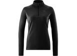Radtrikot GONSO "Essential Jersey Longsleeve W", Damen, Gr. 50, schwarz, 86% Polyester; 14% Elastan, hoch geschlossener Ausschnitt, Langarm, Trikots, Damen Fahrradtrikot langarm, Midlayer Trikot