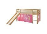 Spielbett 'Manuel',aus Kiefer, kieferfarben/pink