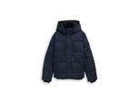 TOM TAILOR Herren Puffer-Jacke mit abnehmbarer Kapuze, blau, Uni, Gr. M