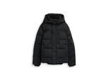 TOM TAILOR Herren Puffer-Jacke mit abnehmbarer Kapuze, schwarz, Uni, Gr. M