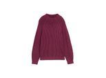 TOM TAILOR Damen Loose Fit Strickpullover mit Stehkragen, rot, Uni, Gr. M