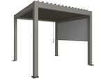 Rollo BIOHORT "Sonnenschutzrollo für 3m-Seite von biohort Pergola", grau (quarzgrau, metallic), Kunststoff, Rollos, Sonnen- und Blendschutz mit ZIP-Funktion, stufenlos verstellbar