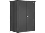 Mehrzweckschrank BIOHORT "Romeo Gr. L high, verschiedene Farben", grau (dunkelgrau, metallic), B:132cm H:181cm T:87cm, Stahl, Schränke, Mehrzweckschrank, 132x87x181 cm, der ideale Terrassenschrank aus Metall