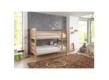Relita - Etagenbett Kick mit 2 Liegeflächen 90 x 200 cm, Buche massiv natur lackiert