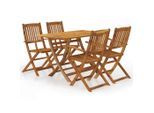 vidaXL 5-tlg. Garten-Essgruppe Klappbar Akazie Massivholz