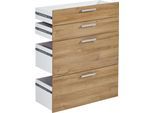 Schubkasteneinsatz FMD "Calvia 14", braun (alteiche), B:84cm H:106cm T:34,5cm, Holzwerkstoff, Schubladen