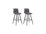 byLIVING Barhocker SIMONE, 2-er Set, Webstoff anthrazit, Gestell schwarz