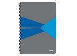 Notizbuch Leitz Office, Format A4, 90 karierte Blatt, lässt sich um 360° öffnen, Spiralbindung, Kunststoff-Einband, FSC®-zertifiziert, blau