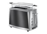 RUSSELL HOBBS Toaster "Russell Hobbs Toaster Luna Moonlight Grey", schwarz, silberfarben, Toaster, Toaster