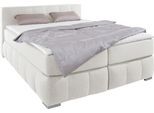Boxspringbett HOME AFFAIRE "Chelles", beige (natur), B:167cm L:245cm, Samtoptik (100% Polyester);Bezug der Spiegelfläche Matratzendrell aus 100% Polyester;Struktur fein 100% Polyester), Komplettbetten, Boxspringbett, inkl. Topper,, in XXL- Überlänge 220 cm, Unterbox mit feine Wölbung