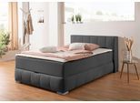Boxbett HOME AFFAIRE "Chelles", grau (anthrazit), B:147cm L:225cm, Komplettbetten, inkl. Topper und Bettkasten