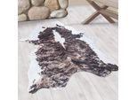 Teppich AYYILDIZ TEPPICHE "ETOSHA 4113", braun, B:100cm H:6mm L:135cm, Polyester, Teppiche, Teppich, Pflegeleicht / Moderner Fell Look