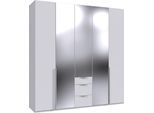 Drehtürenschrank WIMEX "Mugano", weiß, griffe alufarben, B:225cm H:236cm T:58cm, Holzwerkstoff, Schränke, Drehtürenschrank, in vielen Breiten, 208 oder 236 cm hoch, Made in Germany